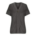 thumbnail image 4 of Ltctricy Womens Knitted Cardigan Fall Open Front Short Sleeve Button Tops Baggy Lightweight V Neck Outerwear, 4 of 7