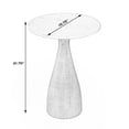 thumbnail image 4 of Butler Specialty Julia White Marble & Brown  Acacia Wood Pedestal End Table, 4 of 6