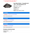 thumbnail image 2 of Rear Wheel Cylinder - Compatible with 1950 - 1952 International L130 1951, 2 of 2
