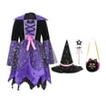 thumbnail image 4 of Disfraz de infantil con luces brillantes, disfraz de Halloween, poliéster, transpirable, morado, para fiesta de cuento de hadas, ligero Vestido de 66 cm, 4 of 9