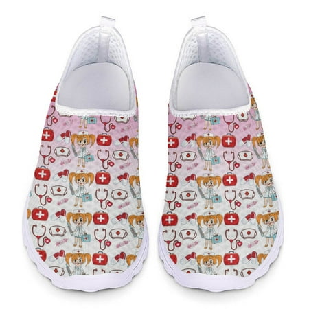 

Cartoon Nurse Female Loafers Womans Slip on Flats Plus Size Shoes for Women Shoes 2024 Summer Mesh Sneaker Ladies Footwear