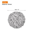 thumbnail image 2 of Uxcell 5 Pcs Wicker Rattan Balls 3 Inch Rattan Decorative Balls Vase Fillers for Wedding Party Silver, 2 of 5