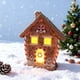 thumbnail image 4 of Casita de Jengibre Navideña de Resina con Luz Led | Techo Artesanal En Forma de Bastón de Caramelo | Material de Resina Seguro | Decoración Navideña Versátil para Mesa | Funciona con Pilas o Usb, 4 of 7