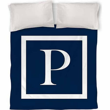 IDG Classic Block Monogram Duvet Cover, Blue