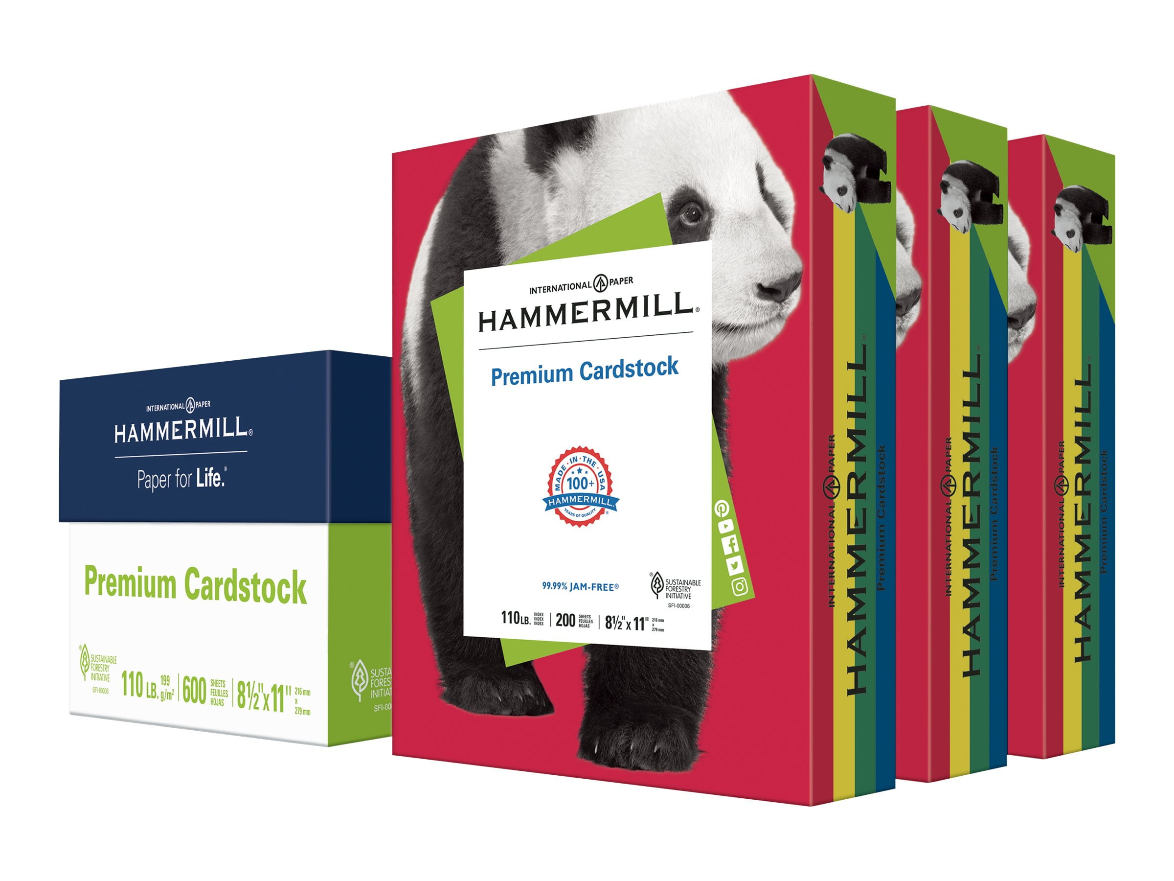 Hammermill Premium Cardstock Paper, 110 lbs., 8.5" x 11", Blue/Green