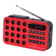 thumbnail image 4 of Radio portátil recargable, mini reproductor de MP3, altavoz de radio portátil multifunción Rojo, 4 of 9