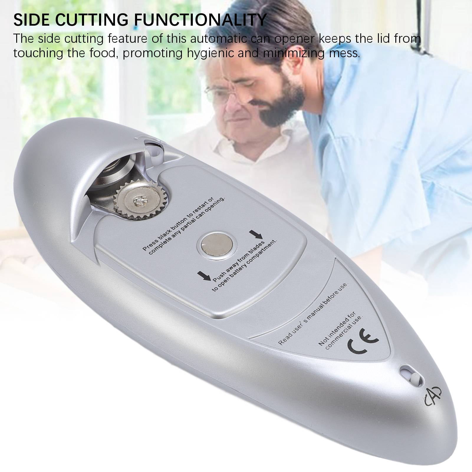 Suodoka 2‑Button Battery‑Powered Stainless Steel Electric Can Opener – One‑Touch, Cordless, Safe & Hygienic Kitchen Tool