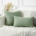 thumbnail image 4 of HAPPINESS 20x20 Sage Green Fuzzy Plush Faux Fur Christmas Decorative Throw Pillow Covers, Super Soft Cozy (2 Count), 4 of 8