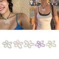 thumbnail image 2 of UNTERING 5 Color 24.5mm Irregular Small Flower Charm Pendants for Women DIY Colorful Flower Jewelry Necklaces Making Findings, 2 of 8