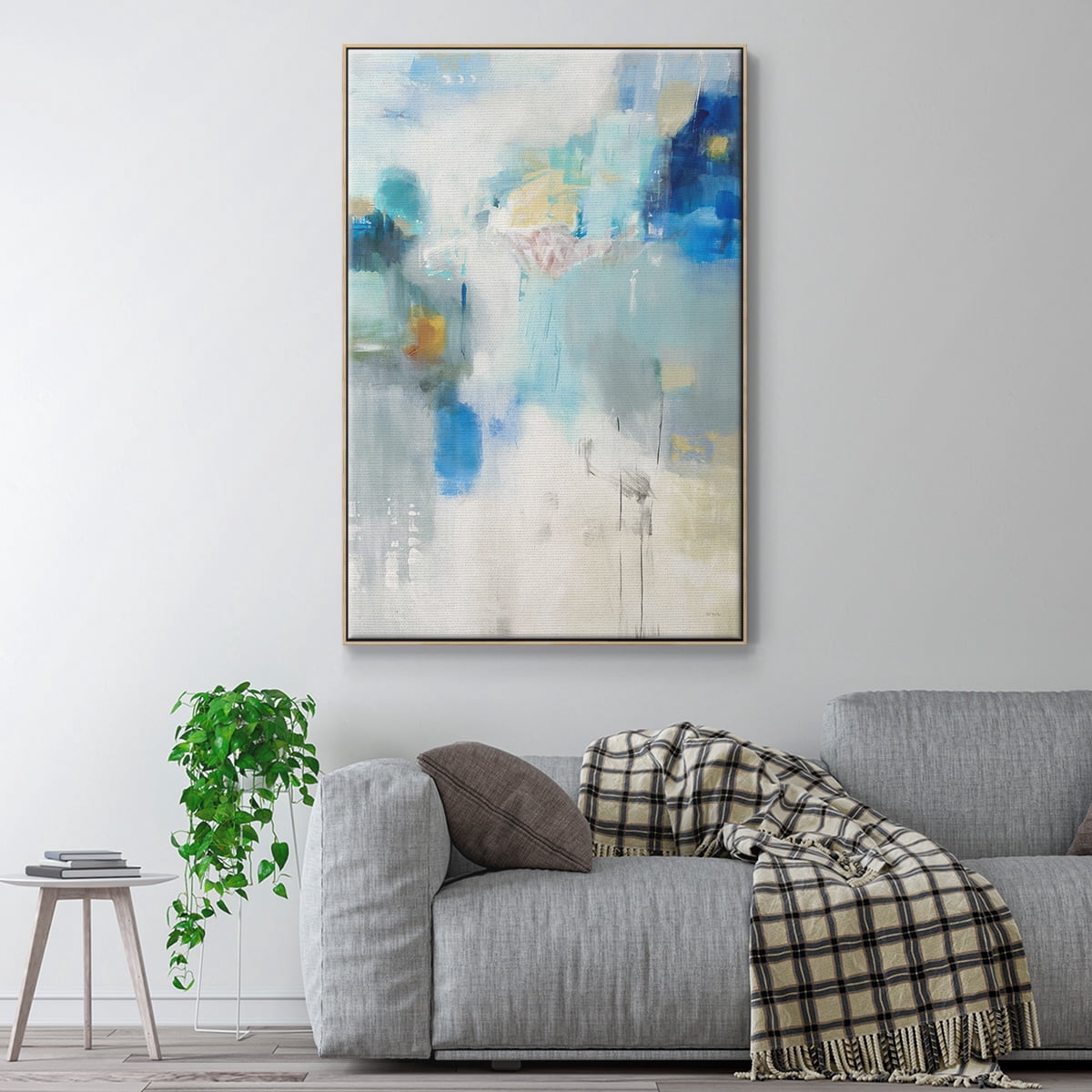 Celeste Motion I Framed Premium Gallery Wrapped Canvas - Ready to Hang - 17 x 25 - Natural Wood Floating Frame