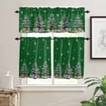thumbnail image 2 of Christmas Kitchen Curtains and Valances Set, Xmas Tree Gift Lanterns Snowflakes Green Rod Pocket Window Valance 18 Inch Window Curtain Panels for Living Room Bedroom Laundry, 27.5x36in, 3 Pieces, 2 of 7