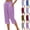 #02 Purple, variant on Cotton Linen Capri Pants for Women Elastic Waist Drawstring Buttoned Split Hem Cropped Trousers Loose Fit Casual Pants , #02 Royal Blue, S