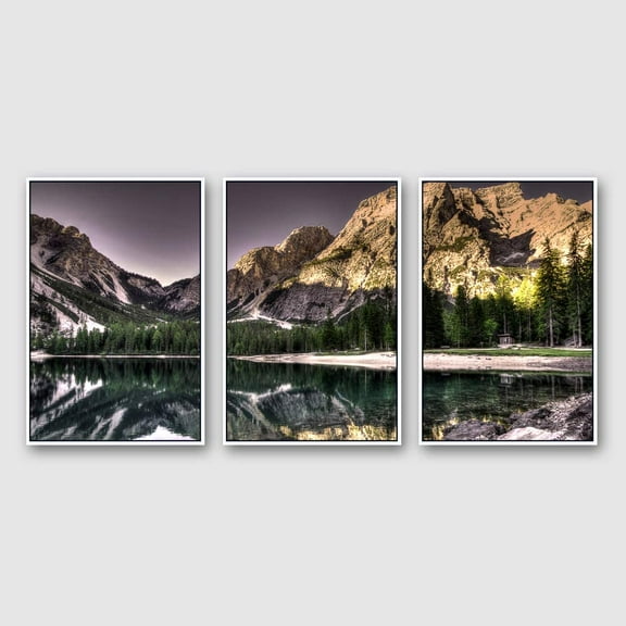 IDEA4WALL Framed Canvas Wall Art for Living Room, Bedroom Beautiful Nature Norway Landscape Canvas Prints for Modern Home Decoration Ready to Hang - 24"x36"x3 Panels