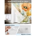 thumbnail image 3 of No Hook Shower Curtain with Snap in Liner,Summer Poppy Flower Plant Waterproof Bath Curtain Double Layers with See Through Top Window,Watercolor Bloom Floral Hotel Shower Curtains 36x72in, 3 of 9
