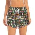thumbnail image 2 of Balery Alcohol Bottles Pantalones cortos deportivos para mujer con forro y dos bolsillos, elásticos, para entrenamiento, gimnasio, yoga-Large, 2 of 7