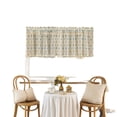 thumbnail image 6 of Faty-T Boho Pom Pom Sheer Valance Kitchen Curtains 18 Inches Long 1 Panels, Semi Sheer Rod Pocket Over Sink Cafe Curtain, Window Short Small Drapes (Green,70"x18"), 6 of 6