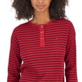 thumbnail image 2 of Tommy Hilfiger Women's Long Sleeve Striped Boxy Henley Top Red Size XX-Large, 2 of 3