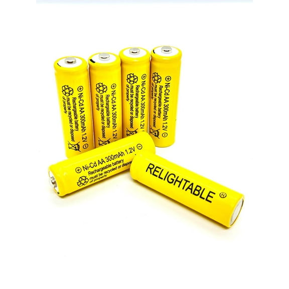 6-PCS 300mAh AA NiCd 1.2v Rechargeable Batteries Ni-Cd Garden Solar RELIGHTABLE K6