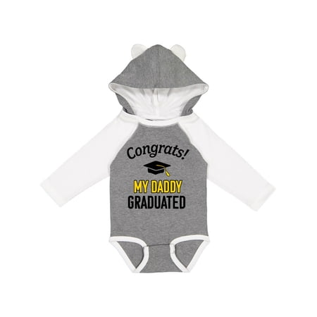 Inktastic Congrats My Daddy Graduated with Cap Boys or Girls Long Sleeve Baby Bodysuit