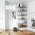 thumbnail image 6 of Nathan James Theo 6-Shelf Tall Bookcase Wall Mount Bookshelf Natural Wood Industrial Metal Frame Rustic Oak/White, 6 of 7