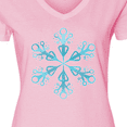 thumbnail image 4 of Inktastic Icy Blue Winter Snowflake Women's V-Neck T-Shirt, 4 of 5