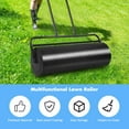 thumbnail image 2 of Lawn Roller, Push/Pull/Tow Behind Water/Sand Filled Steel Sod Drum Roller with  Yard Roller for Garden Backyard Grass, 17 Gallon/63 L, 36"x12", Black, 2 of 9