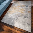 thumbnail image 3 of KUKOON Ochre & Grey Abstract Living Area Rug, 3 of 5