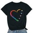 thumbnail image 3 of AherBiu T-Shirts de la Saint-Valentin pour Femmes, Col Rond Imprimé, Manches Courtes, Hauts d'Été, T-Shirts Basiques Confortables, 3 of 3