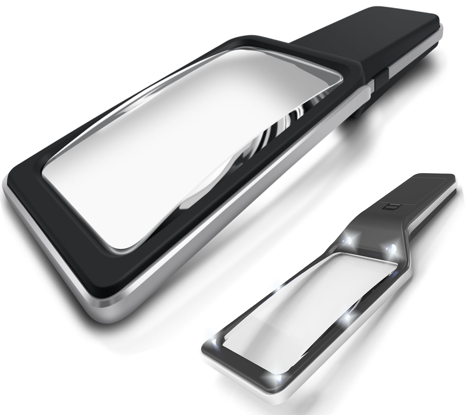 MagniPros 3X Large Handheld Magnifying Glass with 6 Ultra Bright LED Lights(Provides Evenly lit area) & 2 Adjustable Brightness Levels & Cleaning Cloth