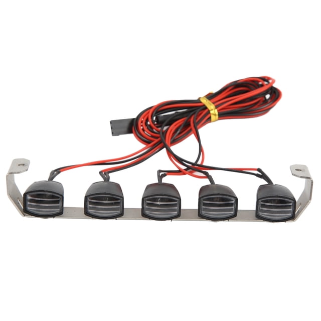 Lámpara De Techo, Barra De Luz De Coche RC Resistente Al Desgaste Seguro Y Estable Para SCX10 1/10 RC Car Cergrey 5 luces