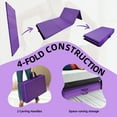 thumbnail image 3 of Signature Fitness 4ft x 10ft x 2in Folding Gymnastics Mat, Extra Large 4-Panel Exercise Mat for Tumbling, Stretching, Yoga, Cheerleading, Home Gym, PVC Leather + EPE Foam, Multiple Colors, 3 of 5
