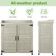 thumbnail image 6 of Outdoor Potting Bench with Metal Work Top - Waterproof Garden Storage Cabinet, Wooden Tool Station Shed for Backyard, Patio, Lawn Gardening, 6 of 8