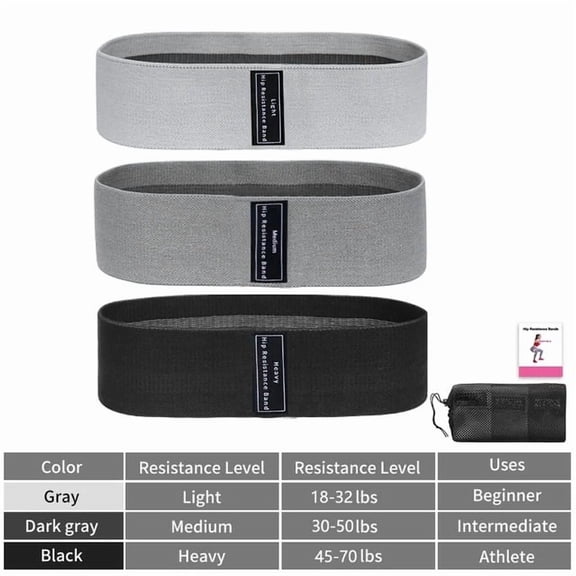 Fabric Resistance Bands, Elastic Loop Exercise Bands for Glutes, Thighs, Squats, Yoga and Home Workouts
