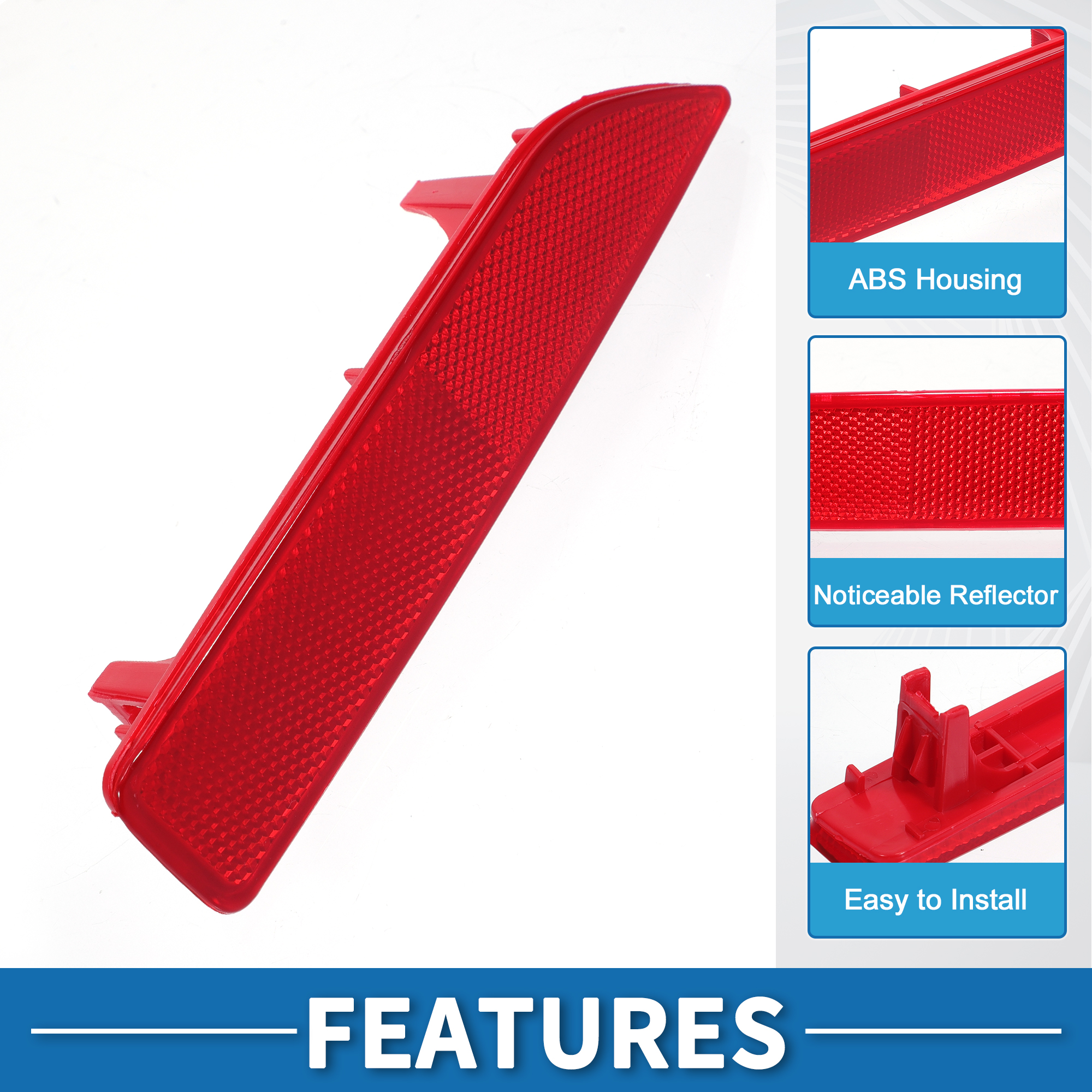 Unique Bargains Rear Right Bumper Reflector for Honda Crosstour 2013-2015 ABS Red