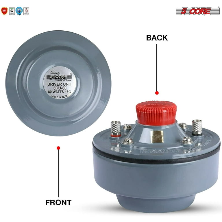 5 Core 80 Watt RMS (800W PMPO) 16 ohms Speaker Compression Driver