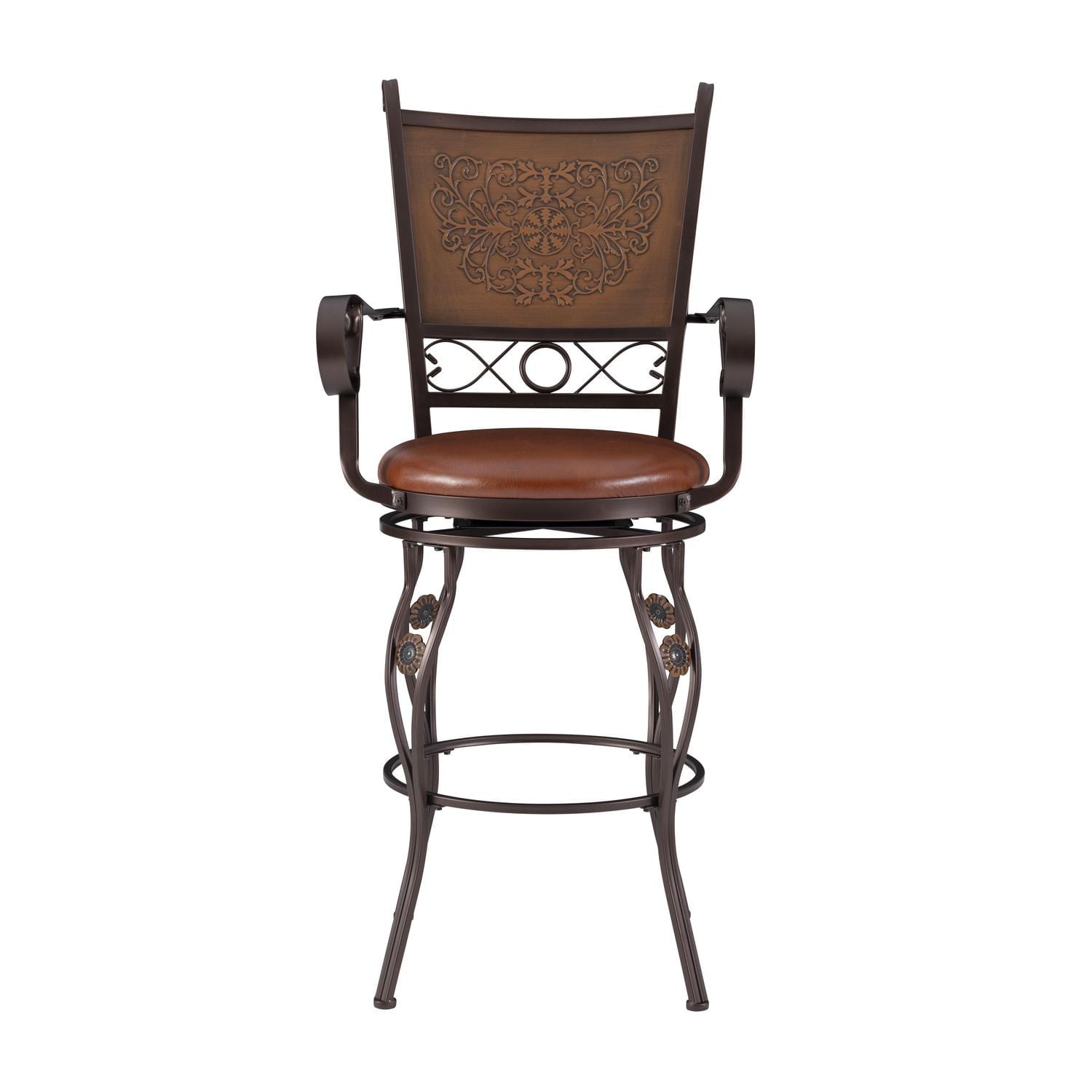 Reed Barstool with Arms, Bronze