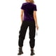 thumbnail image 4 of Camiseta de terciopelo de mujer Inspire Chic para fiesta, cuello redondo, manga corta, casual, 2XL, púrpura, 4 of 7