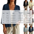 thumbnail image 4 of DIOAZUD Linen Cardigans for Women 3/4 Sleeve Button Down Cardigan Solid Color Lightweight Cover up for Vacation and Beach, 4 of 8