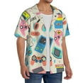 thumbnail image 4 of Fotbe Playing Video Games print Short Sleeve Button Down Shirts for Men Casual Summer Beach Wrinkle Free Shirt-Medium, 4 of 7