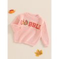 thumbnail image 3 of Suealasg Infant Baby Boy Girl Knit Sweater Thanksgiving Clothes Long Sleeve Turkey Embroidery Chunky Pullover Sweater 6M 1T 2T 3T Toddler Warm Fall Winter Sweater Top, 3 of 7
