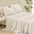 thumbnail image 6 of ANGENIA King Comforter Sets with Sheet Beige - 7 Pieces King Size Bed in a Bag, Cream Soft Fluffy All Season Solid Bed Set with Comforter, Sheets, Pillowcases & Shams, 6 of 9