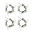 thumbnail image 1 of 4Pcs Pillar Candle Wreath Greenery Wreath for Home Living Room Tabletop White Berries, 1 of 8