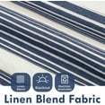 thumbnail image 2 of DriftAway Chris Vertical Striped Pattern Linen Blend Lined Thermal Insulated Blackout and Room Darkening Rod Pocket Back Tab Linen Curtains for Farmhouse Printed 2 Panels Dark Blue, 2 of 5