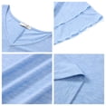 thumbnail image 5 of UVN Blouses for Women V Neck Half Bell Sleeve Shirts Summer Ladies Casual Flowy Tunic Tops, 5 of 8