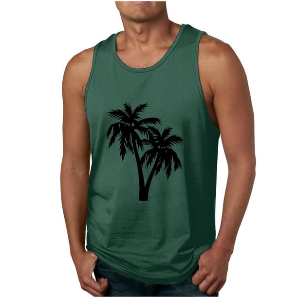 Camisetas de Tanque de los Hombres Tanque de los Hombres Incolor Gradiente de Impresión Cuello Redondo Correa Delgada Fuga Atrás Regular Casual Deportes Blusas de Tanque