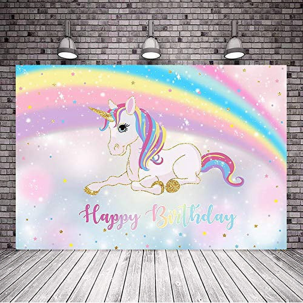 Rainbow Unicorn Backdrop Magical Rainbow Unicorn Birthday - Temu