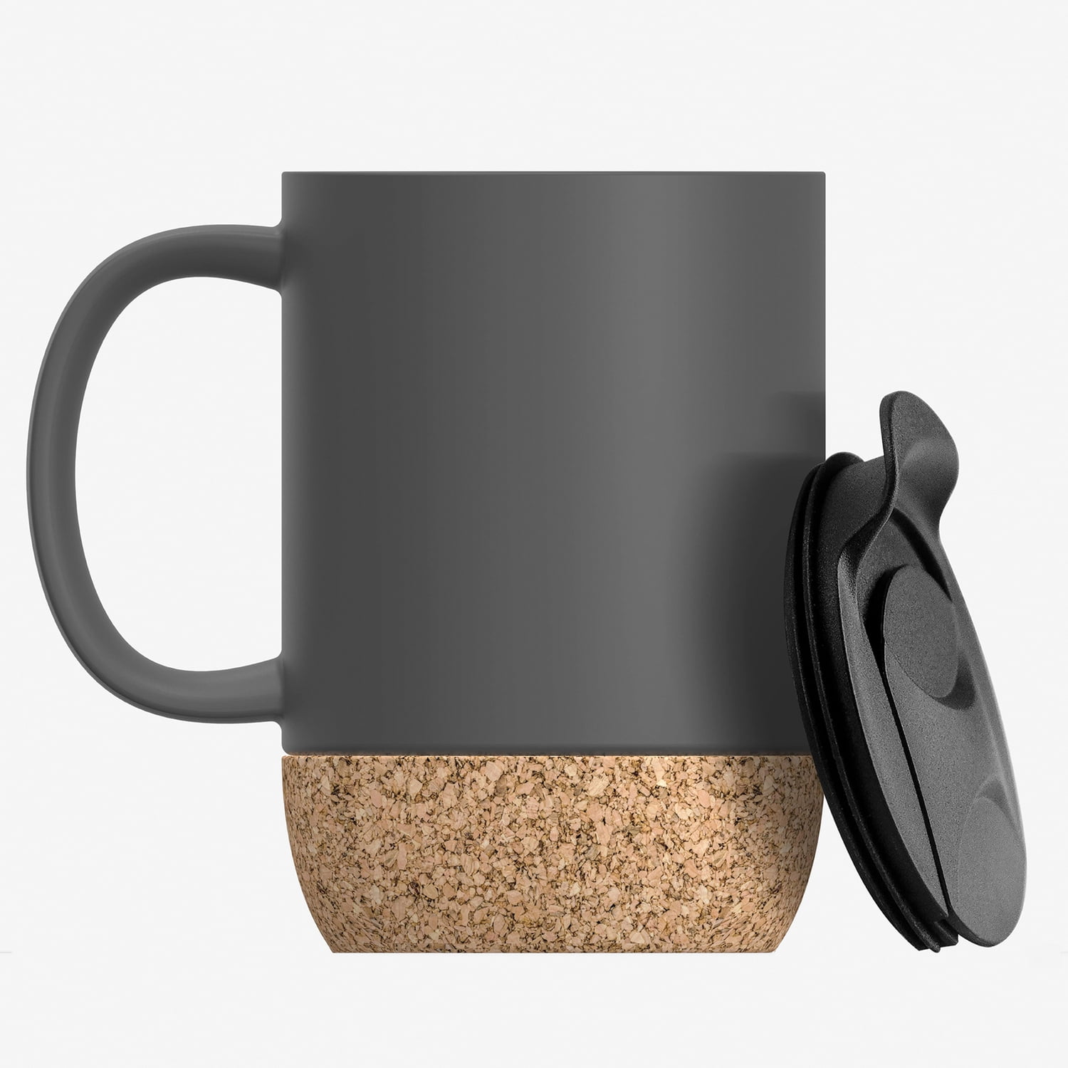 Ceramic 12-Oz. Mug with Cork Base (Gray), SM50GREYPT