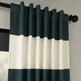 thumbnail image 4 of Dusk Blue & Off White Horizontal Stripe Curtain (1 Panel), Dusk Blue & Off White, 50W X 120L, 4 of 5