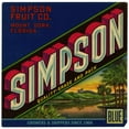 thumbnail image 3 of Anonymous 20x20 Black Modern Framed Museum Art Print Titled - Fruit Label for Simpson - Blue (1930-1950), 3 of 5
