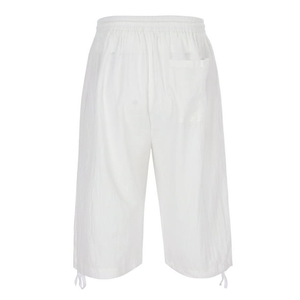 Mens white capri shorts sale